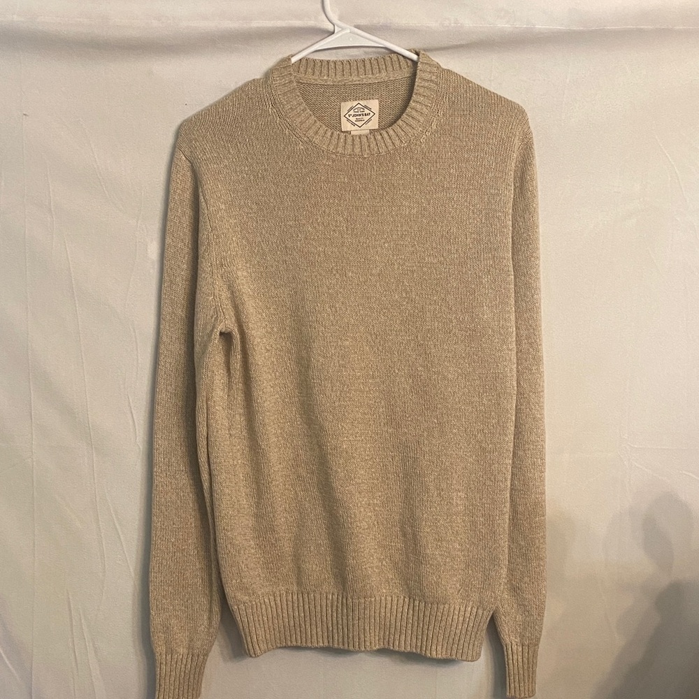 St. John’s Bay Mens Beige Sweater Sweatshirt 100% cotton